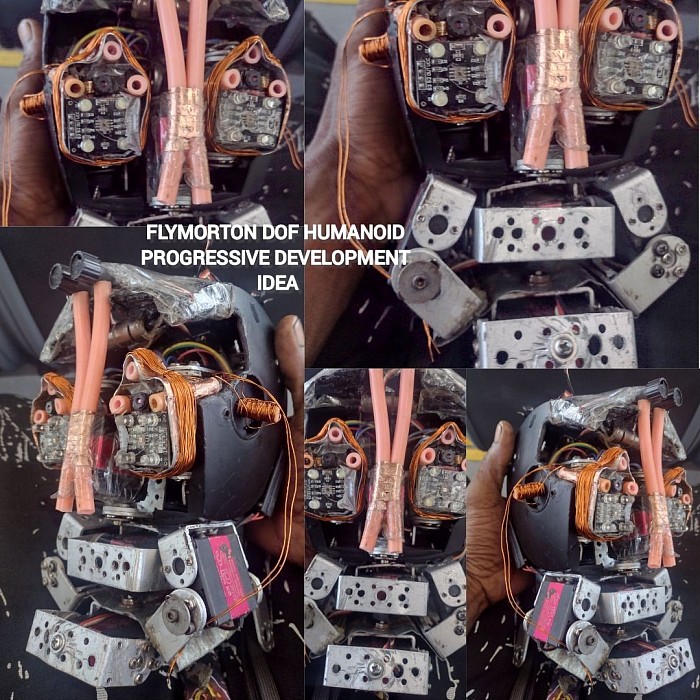 MECHATRONIC HUMANOID FACE  MECHATRONIC MOUTH OPERATES   AXIS PITCH  AXIS TILT  AXIS YAWN  MECHATRONIC MOTORIZED PAIR CAMERA  OPERATES  AXIS TILT AXIS YAWN OF MECHATRONIC EYE